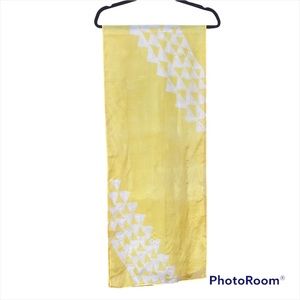 100 % Yellow Silk Scarf or Pareo with Tribal Print